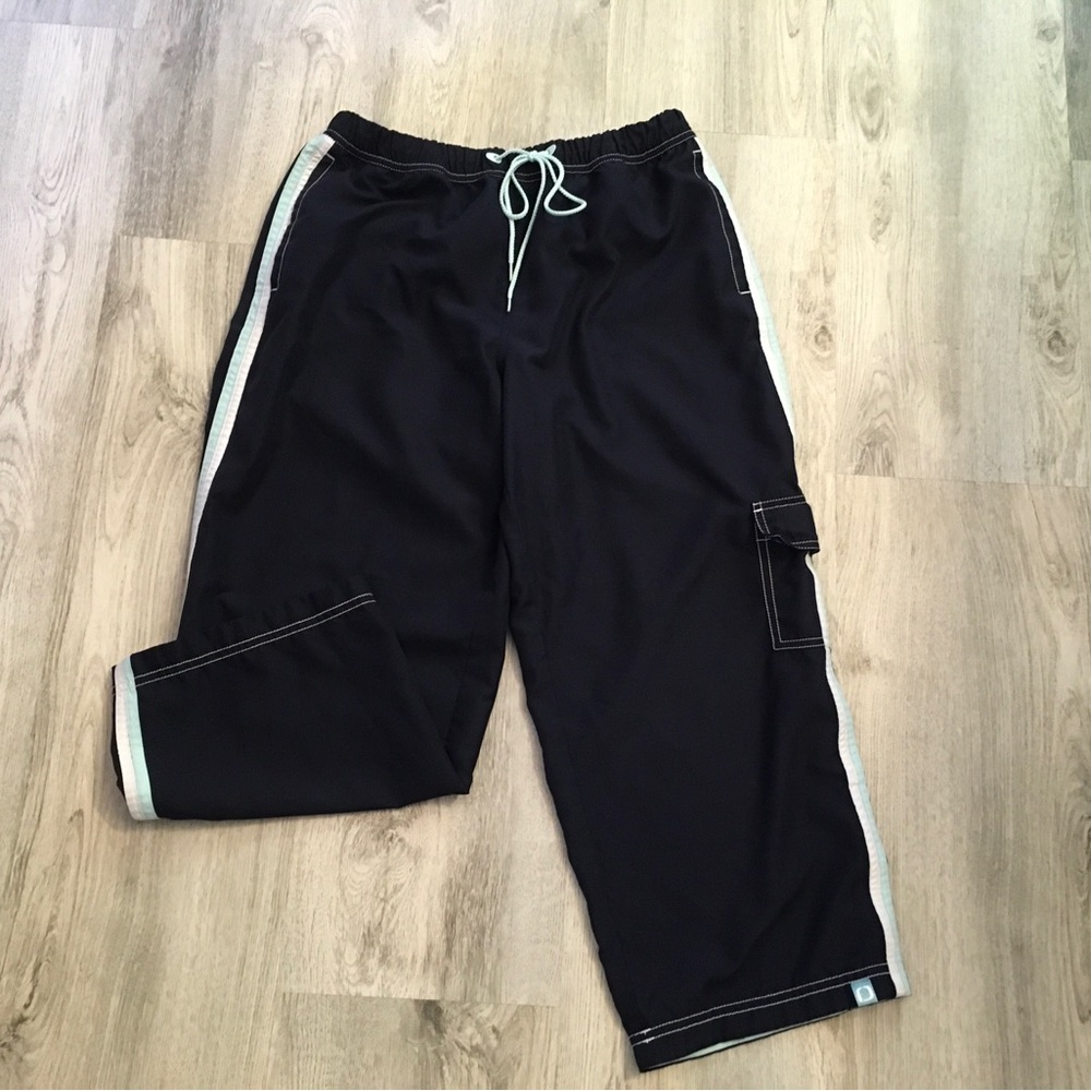 Black Capris with blue & white piping